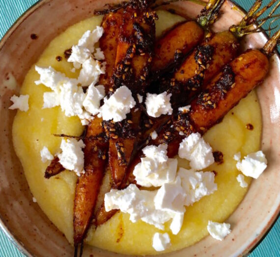 Pantry cooking: polenta with carrots, feta & za’atar